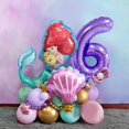 thumbnail image 3 of Decoración para fiesta de cumpleaños de La Sirenita, Princesa Ariel, servilletas de papel, platos, vasos, manteles, globos, suministros para baby shower para niños, 3 of 5