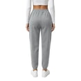 thumbnail image 6 of TEMOFON Womens Sweatpants Cargo Drawstring Joggers with Pockets Elastic Waistband Lounge Fall Pants for Women Winter Clothes Warm Trousers Grey M, 6 of 9