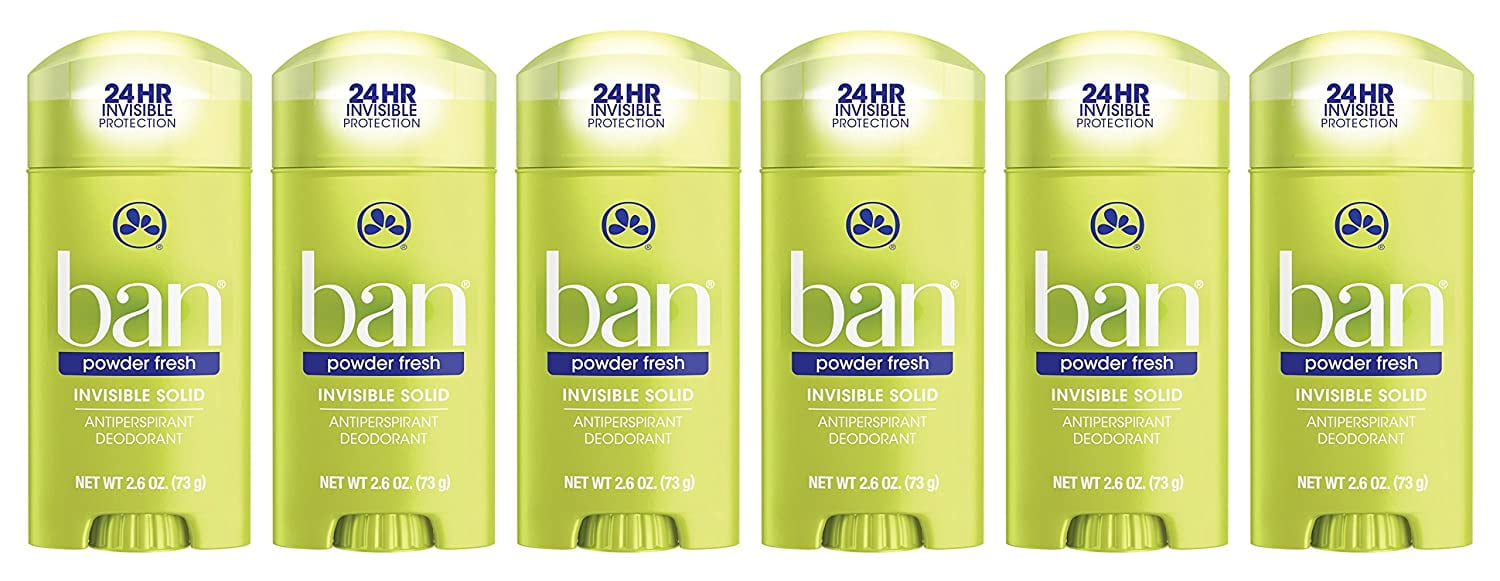 Ban Anti-Perspirant Deodorant Invisible Solid Powder Fresh 2.60 oz (Pack of 6)