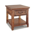 Signature Design by Ashley Woodboro Traditional Square End Table with Drawer, Dark Brown