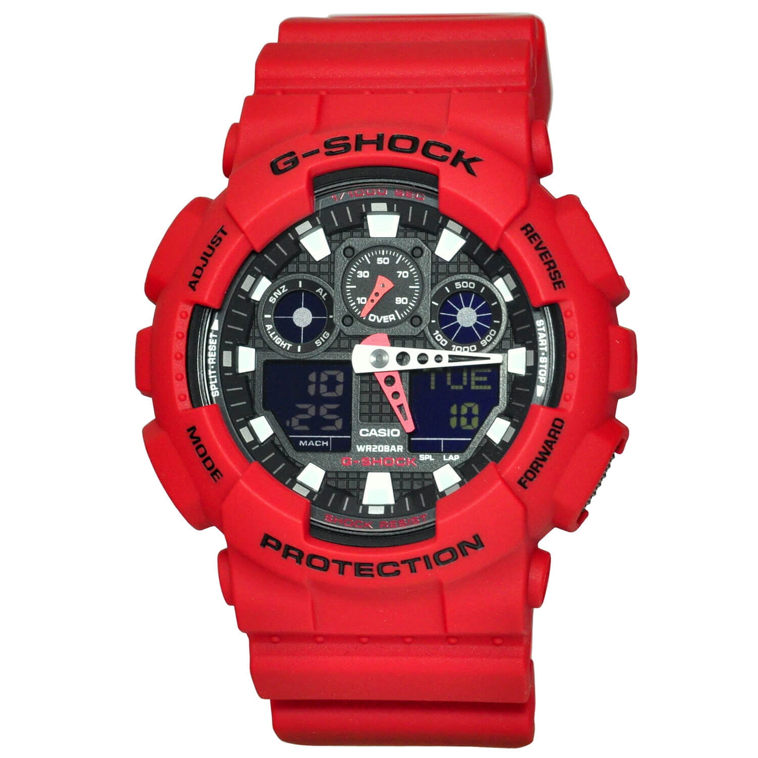 Årvågenhed Dræbte Frisør Casio Men's XL Series G-Shock Wristwatch Quartz 200M WR Shock Resistant  Resin GA-100-1A2CR - Walmart.com