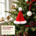 thumbnail image 5 of 2Pc Christmas 3D Honeycomb Paper Ornaments, Hanging Santa Hat Paper Decorations, Foldable Paper Snowflake Hanging Decor, Winter Holiday Ceiling Hangings, Xmas Paper Craft Party Supplies, 5 of 5