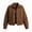 Coffee, variant on Women’s Oversized Suede Trucker Jacket, Retro Long Sleeve Casual Shacket Sizes S-2XL