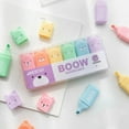 thumbnail image 1 of 4PCS Macaron Color Mini Soft Tip Highlighter Pens Color Large Volume Markers Pen Journal Fluorescent Pen Student Stationery, 1 of 5