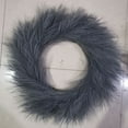 thumbnail image 4 of Artificial Reed Wreath Christmas Decor Pampas Grass Garland Wedding Party Home Door Hanging Decoration Wreath Photography Props (Beige coffee), 4 of 7