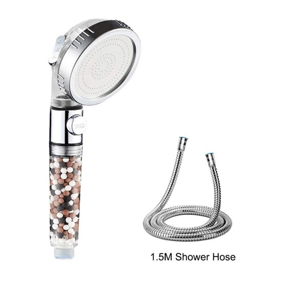 Bathroom 3-modes SPA Shower Head High Pressure Anion Filter Bath Head Water Saving Shower With Switch On/off Button ,Easy to Install
