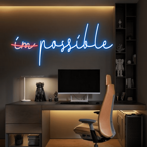 Glowneon Possible Neon Sign, Motivation Quote Office Decor