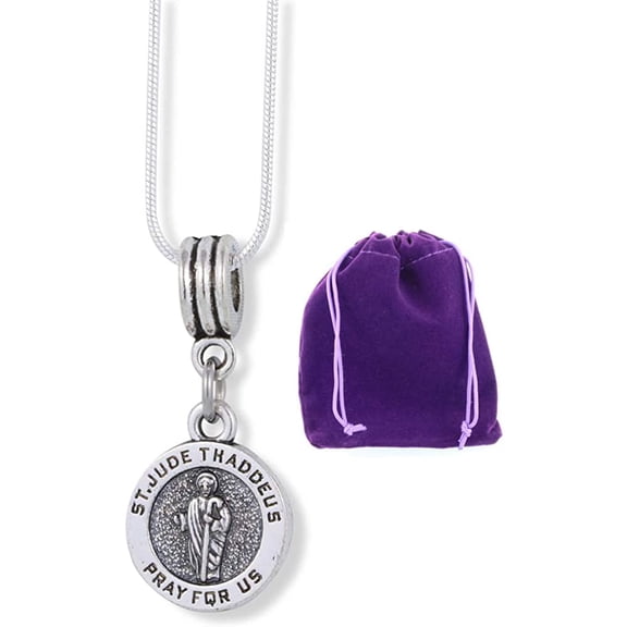 St Jude Necklace | San Judas Tadeo Catholic Gifts for Men and Catholic Gifts for Women This San Judas Tadeo Statue on a Saint Judas Pendant are Great Gifts for Catholics or Saints Jewelry for Women