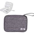thumbnail image 1 of HSHDLDF Small Electronic Accessories Organizer, Universal Compact Travel Digital Accessories Storage Bag for Portable Charger, Cables, Earphone, Cord, SD Card, Phone (Gray), 1 of 7
