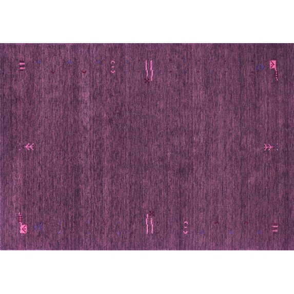 Ahgly Company Indoor Rectangle Abstract Purple Contemporary Area Rugs, 2' x 4'