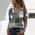 thumbnail image 2 of Pompotops Blouse à Manches Longues Imprimée pour Femmes avec Fermeture Éclair et Col Rabattu, 2 of 5