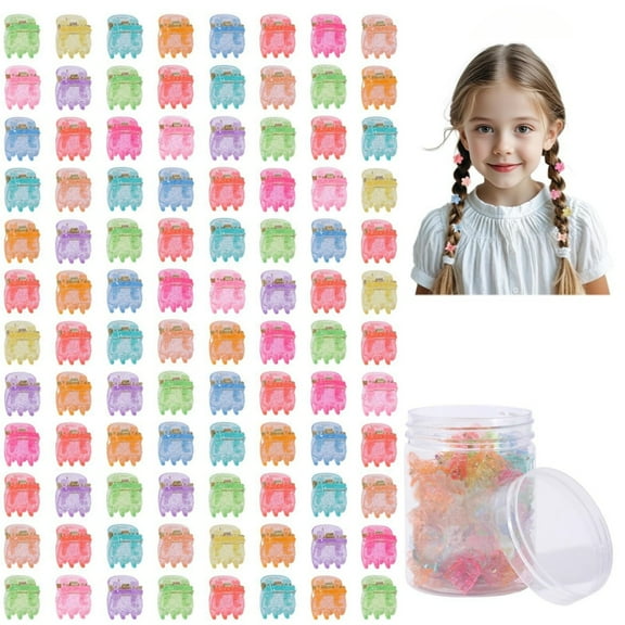 100Pcs Mini Star Hair Clips for Girls Cute Small Star Hair Claw Clips Toddler Baby Kids Hair Clips with Box Package 90s Y2K Hair Accessories for Girls and Women
