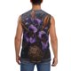 thumbnail image 4 of Fotbe Ornate Purple Floral Vase Men's Camiseta sin Mangas Estampada para Hombres, Playera Casual para Gimnasio, Entrenamiento, Playa-Small, 4 of 7