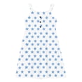 thumbnail image 4 of JDQJBZ Kids Toddler Girls Dress Sleeveless Button Front Layered Ruffle Hem with Pockets Sundress, 4 of 5