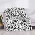 thumbnail image 3 of Rozeui Black Footprints for Flannel Blanket, Soft Fuzzy Plush King Blanket for Winter, Thick and Warm All-Season Bed Throw-40"x30", 3 of 6