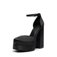 thumbnail image 1 of Tacones Plataforma con Bloque para Mujer DREAM PAIRS en Satén Negro, Talla 8, 1 of 9