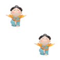 thumbnail image 4 of Destyer Traditional Chinese Lady Yoga Statue Beautiful Car Ornament Xmas Gift Tree Style 2Set, 4 of 6