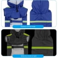thumbnail image 5 of Impermeable para perros con capucha, impermeable y cortavientos, con tiras reflectantes y orificio para arnés (azul oscuro XL)., 5 of 5