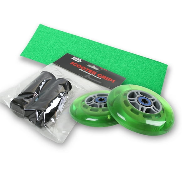 Upgrade Pack for Razor Scooter Green Wheels, Handle Grips, Griptape, Bearings