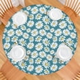 thumbnail image 2 of Blue Daisy Flower Floral Pattern Round Fitted Tablecloth with Elastic Edge,Dining Table Cover Waterproof,Outdoor Round Tablecloth for Camping,Dining,Indoor and Outdoor, 2 of 7