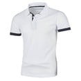 thumbnail image 6 of Muscularfit T Shirts for Man Ringer Work Shirts Polo Shirts Oversized Shirt Collared Short Sleeve White Mens Summer Shirts,L, 6 of 8