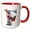 Red/White, variant on 3drose, Pretty Floral Monogram Initial F, 11oz Two-tone Red Mug