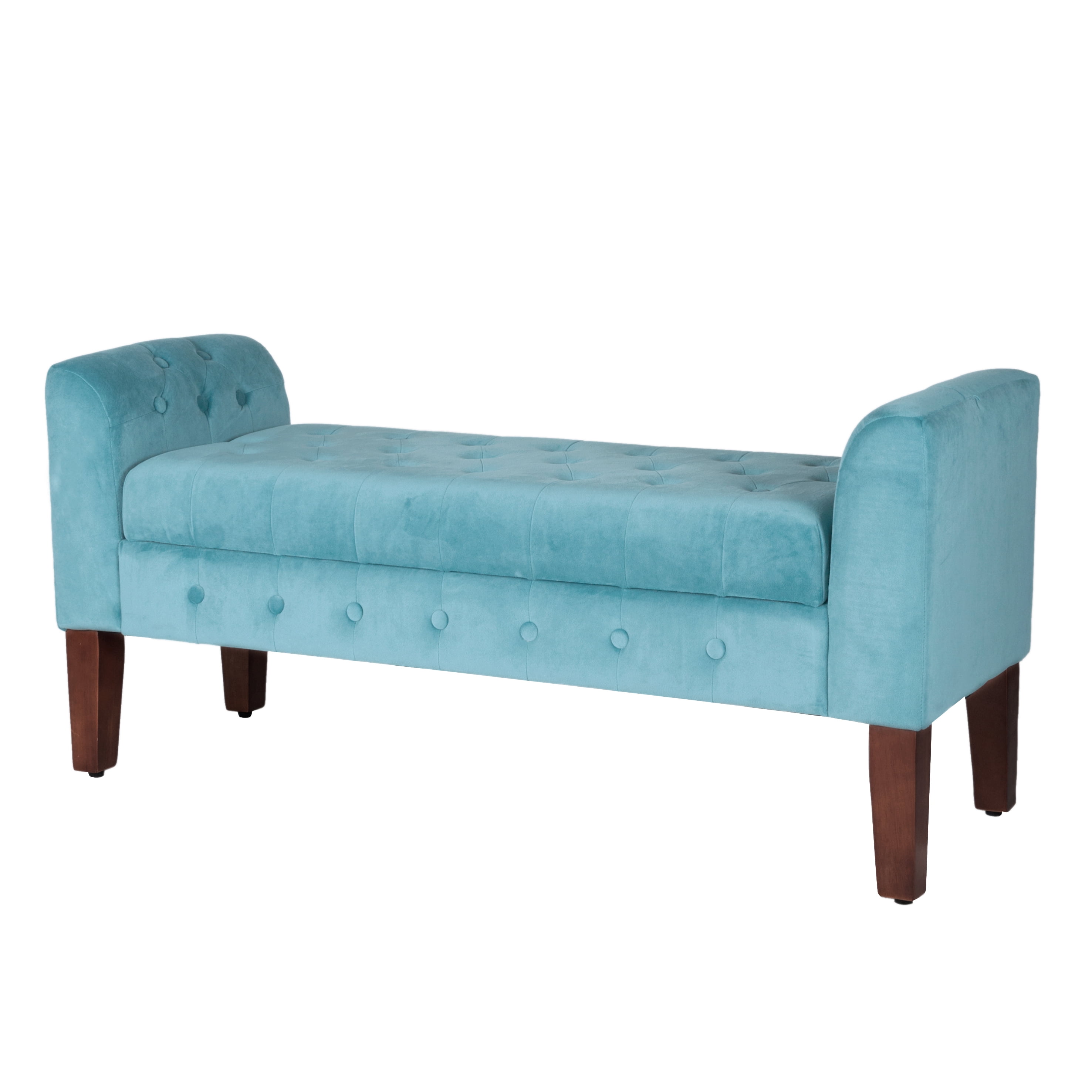 Teal velvet storage bench deals