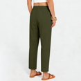 thumbnail image 7 of Women Linen Baggy Palazzo Harem Pants Drawstring Elastic Waist Beach Gauze Trousers Casual Lounge Pants 2026 Vacation, 7 of 7