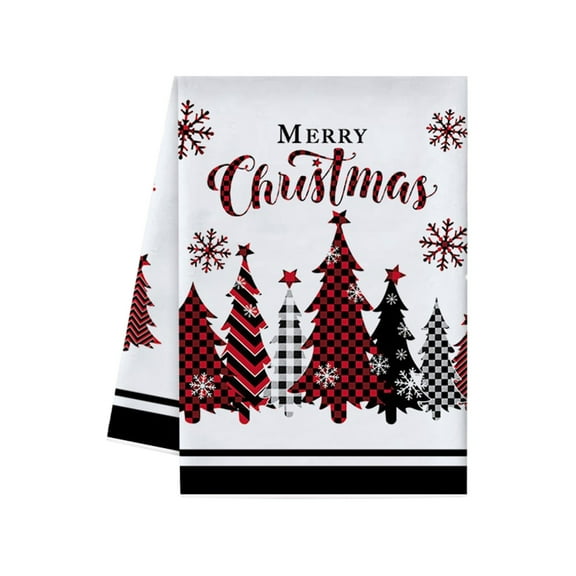 Costeam 23.6x15.8IN Merry Christmas Kitchen Tea Towels Winter Drying Cloth Quick-Dry Soft for Cooking Baking Home