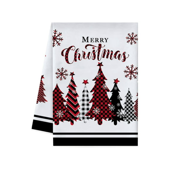 REZUOFI 4 PCS Christmas Kitchen Towels, Super Soft Absorbent Dish Drying Cloths, Holiday Themed Tea Towels for Cooking, Baking & Festive Decor 60x40cm