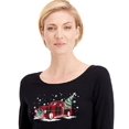 thumbnail image 3 of Karen Scott Women's Plaid Truck Cotton Top Black Size X-Small, 3 of 4