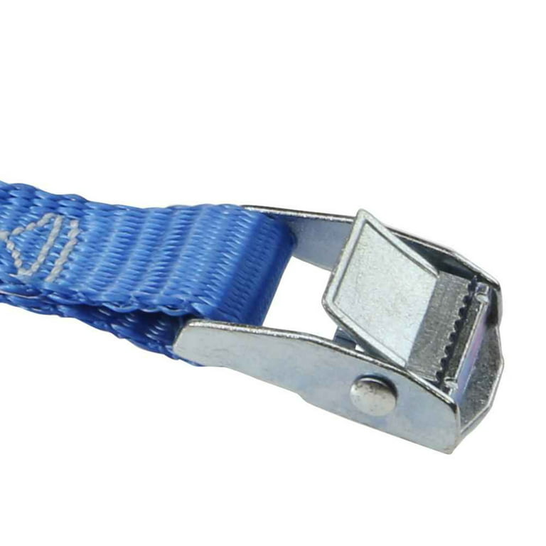 1 inch x 15' Endless Cam Buckle Strap (Blue) - No Hooks - 2 Pack