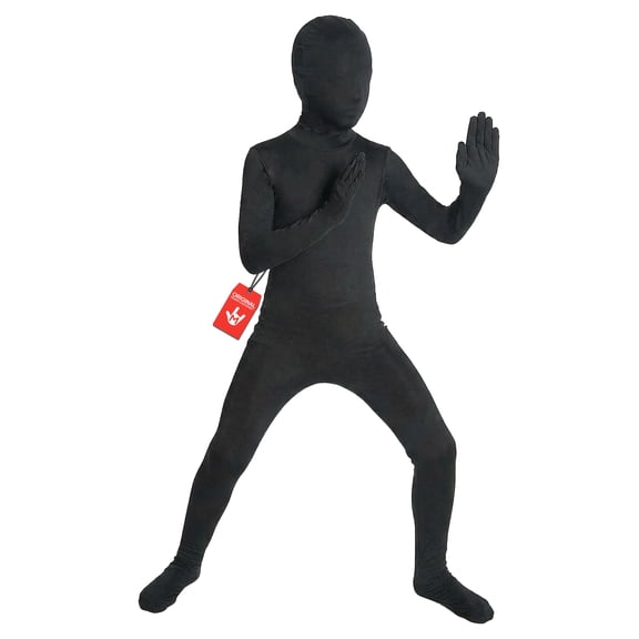 Morphsuits Kids Black Bodysuit Costume, Shadow Costume Kids, Black Full Body Suit Halloween, All Black Costume Morph Suit Boys, Full Body Black Suit Costume