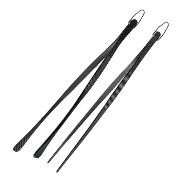 pinzas de cocina de 12 pulgadas, pinzas finas de acero inoxidable con puntas dentadas para chef, parrilla, barbacoa, pasta y ensalada.