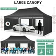 thumbnail image 4 of SANOPY 10' x 20' EZ Pop up Canopy Party Tent, Outdoor Event Instant Gazebo with 6 Removable Sidewalls for Camping Wedding Picnic, Black, 4 of 10
