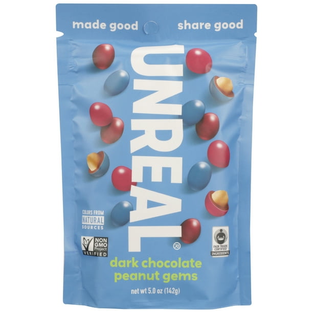 Unreal Dark Chocolate Covered Peanut Gems, 5 oz