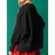 thumbnail image 2 of Sudadera de manga larga para mujer, sudadera con capucha con hombros caídos y abertura lateral con estampado de bolas y gorro navideño de otoño, tops casuales para mujer 2025, 2 of 5