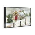 thumbnail image 4 of Stupell Industries Winter Farmhouse Scene Holiday Painting Black Framed Art Prints Wall Art, 30 x 20, 4 of 10