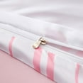 thumbnail image 5 of Duvet Cover White Pink Love Heart Striped Reversible Comforter Cover Soft Lightweight Microfiber Quilt Cover Twin Size, 5 of 5