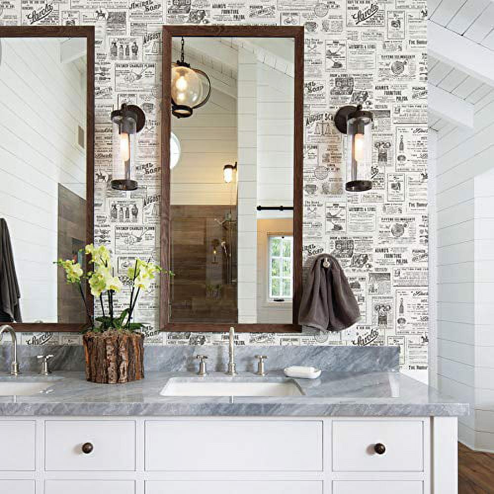NuWallpaper Charcoal Published Vinyl Peel And Stick Wallpaper, 216-in by 20.5-in, 30.75 sq. ft.