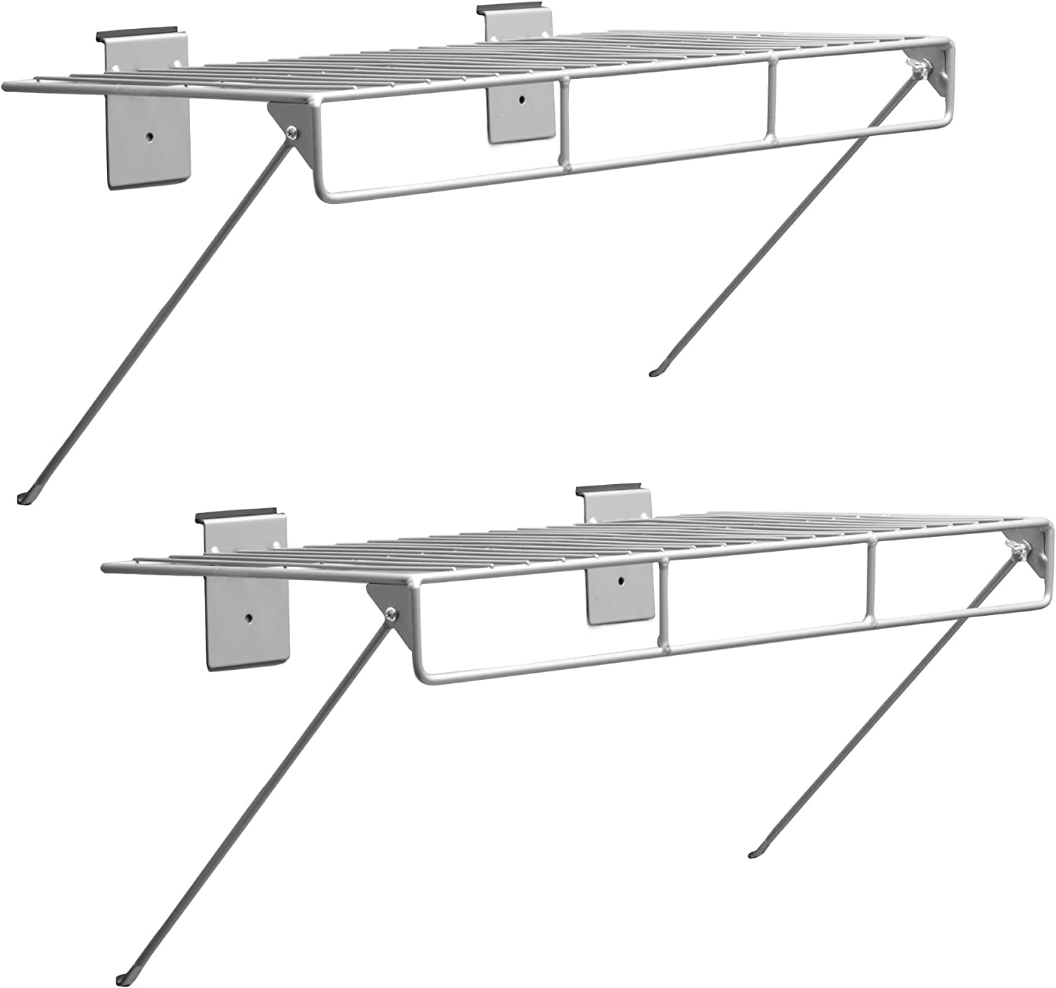 CrownWall Universal Slatwall Steel Wire Shelf with Rail, Slatwall
