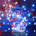thumbnail image 6 of Gpaecead 50 LED 4th of July Decorations American Flag & Star Fairy Lights Battery Operated, 34Ft Mini Red White and Blue Lights for Home Memorial Day Patriotic Decor, 6 of 9