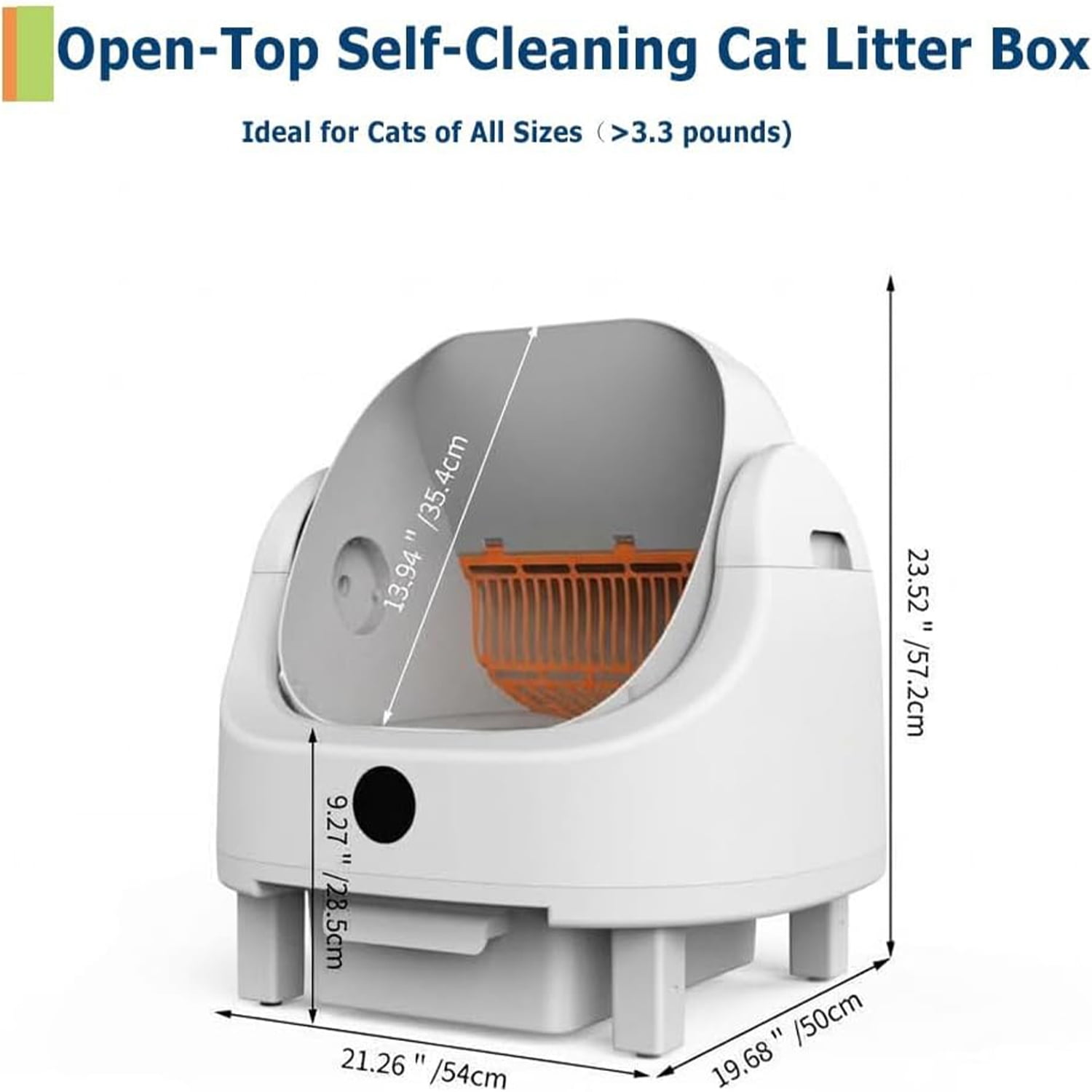 Wisykoke Self Cleaning Litter Box, Automatic Cat Litter Box, Open-Top Robot with APP Control & Real-Time Monitor, Odor Control for Multiple Cats, Infrared Safety Sensor