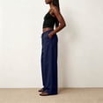 thumbnail image 5 of Sewkxo Women's Wide Leg Beach Pants Elastic Waist Lightweight Casual Palazzo Lounge Trousers with Pockets,Navy M, 5 of 5