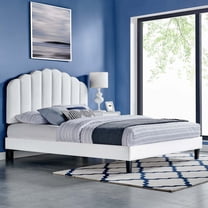 Modway Daisy Performance Velvet Twin Platform Bed in White
