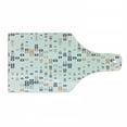 thumbnail image 1 of Geometric Cutting Board, Digital Hightech Style Fractal Square in Various Size Urban, Decorative Tempered Glass Cutting and Serving Board, Wine Bottle Shape, Pale Orange Dark Blue, by Ambesonne, 1 of 1