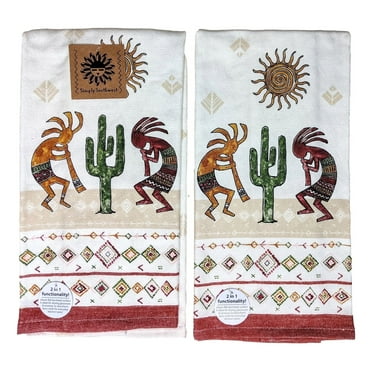 Kay Dee Designs Flute Duo Kokopelli Terry Kitchen Towels, 2 Count