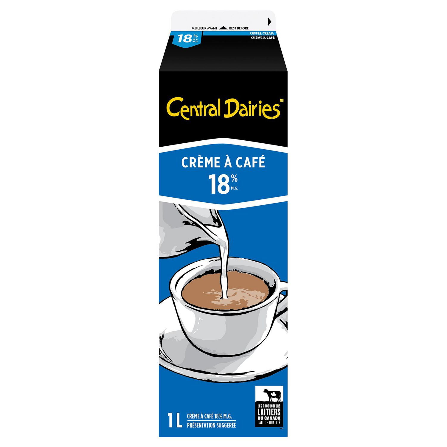 Central Dairies by Natrel 18% Coffee Cream, 1 L