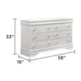 thumbnail image 6 of JERFIT Modern Queen Bedroom Set with LED Headboard, 4-Piece Upholstered Bed Frame, Dresser, Mirror & Nightstand in White, 6 of 10