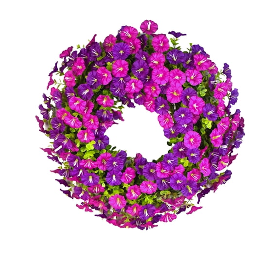 Cinvoph Flower Wreath for Front Door, Porch- Artificial Farmhouse Flora Wreath Decor for Home Wall Spring, Summer, Fall, All Seasons 16"